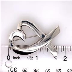 Tiffany & Co. Loving Heart Sterling Silver Brooch